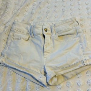 American Eagle white denim super stretch daisy dukes shorts